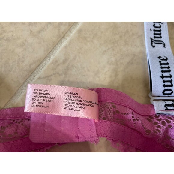 Juicy Couture Lacy underwire Bra Sz 34B Wide spell logo Straps - Picture 4 of 6